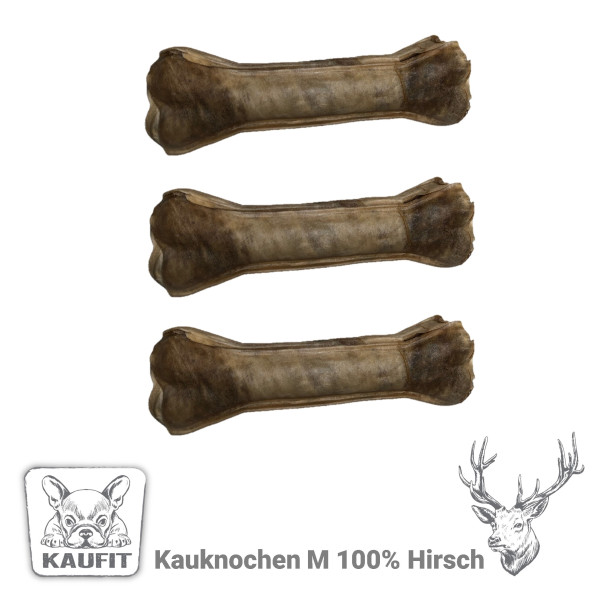 Kaufit Kauknochen M 100% Hirsch